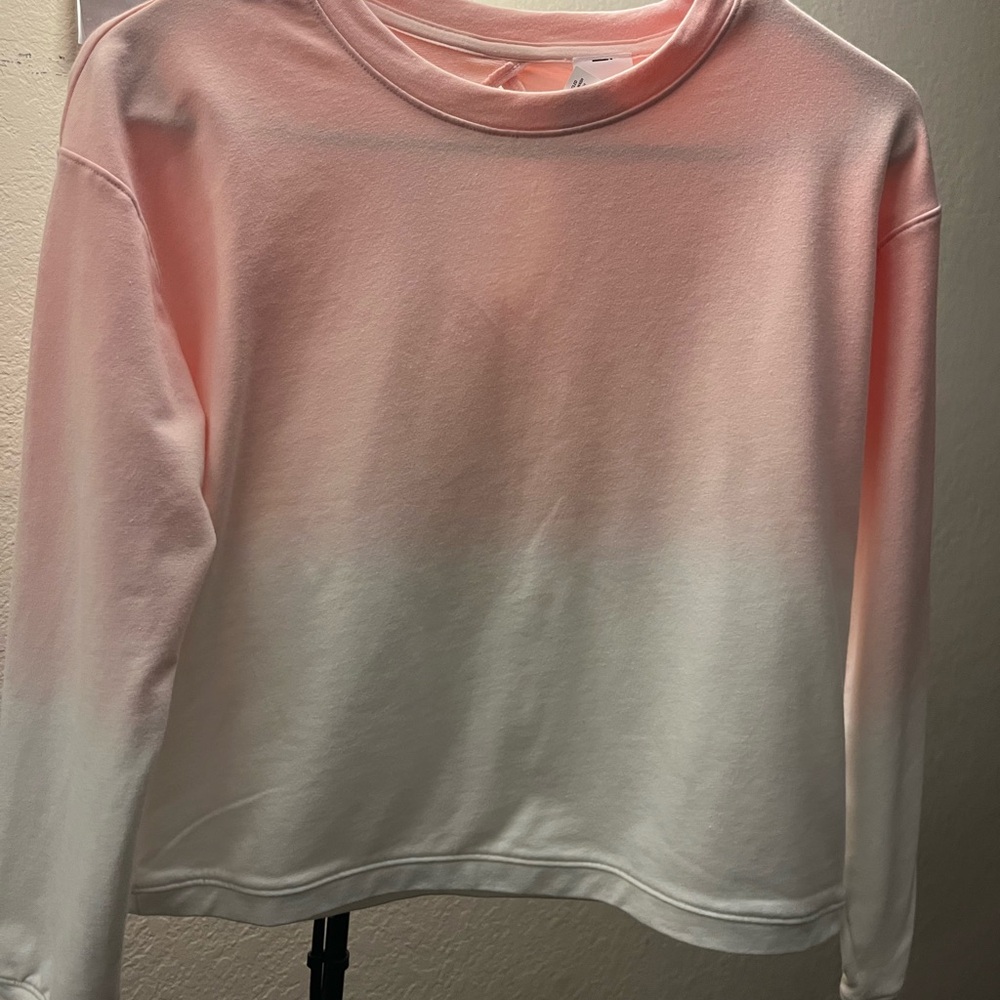 All in Motion Girls Peach and White Top